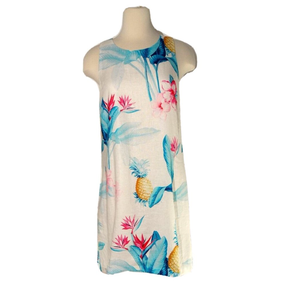 TOMMY BAHAMA WHITE FLORAL WITH POCKETS PINA PARADISE SHIFT DRESS - Picture 1 of 4